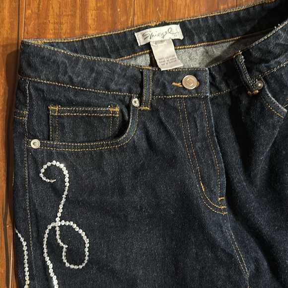 Spiegel High Waist Sequin swirl leg‎ Design Jeans Size 6 - Picture 3 of 8